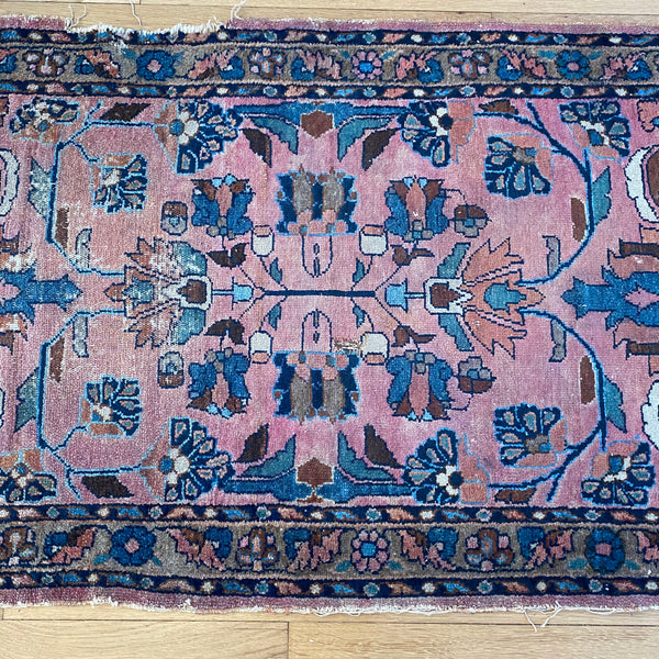 Antique Rug, 2' 7 x 4' 7 Pink