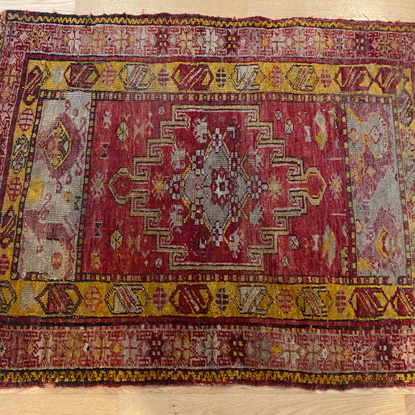 Antique Rug, 2' 10 x 3' 7 Red