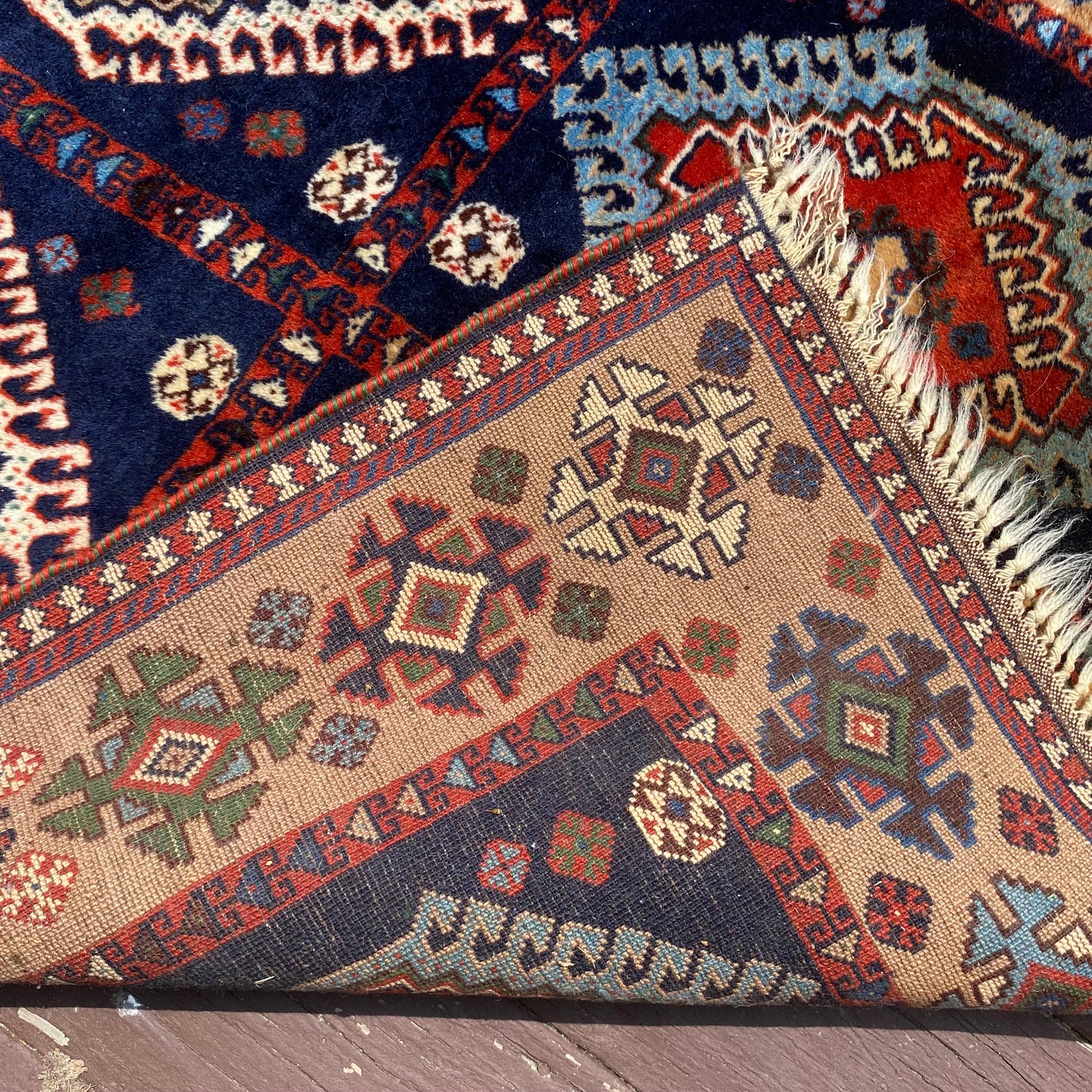 Vintage Rug, 3' 7 x 6' Blue