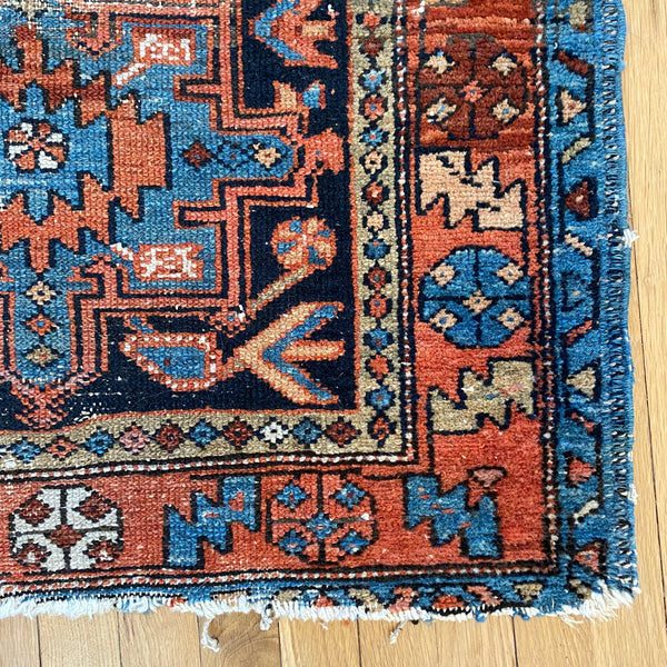Vintage Rug, 3' x 4' 5 Blue
