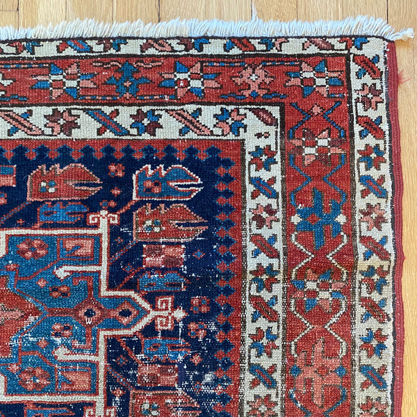 Vintage Rug, 3' 7 x 4' 6 Blue