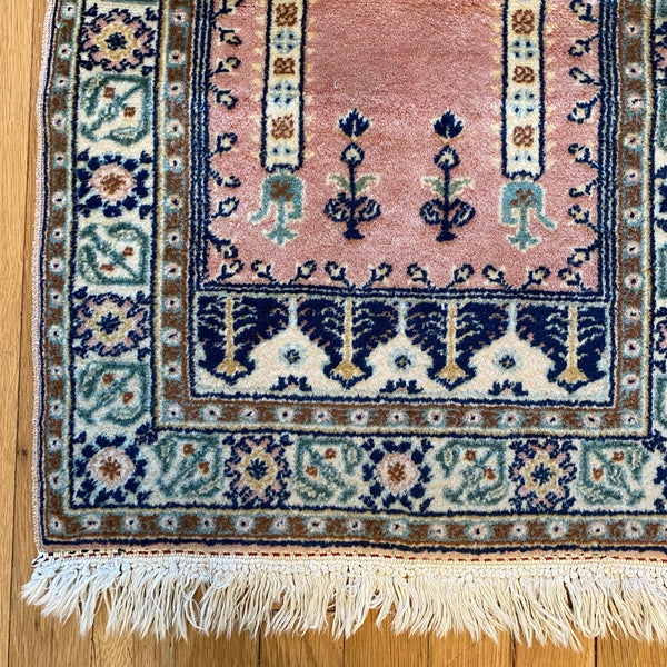 Vintage Rug, 1' 8 x 3' 5 Pink Prayer