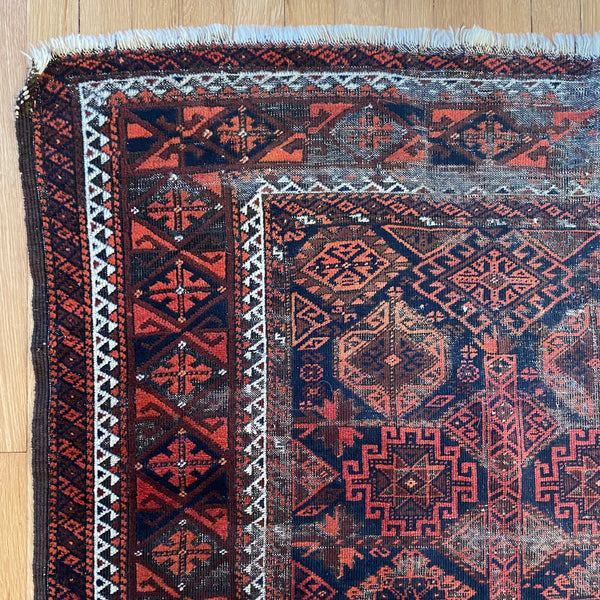 Antique Rug, 3' 5 x 6' 5 Blue
