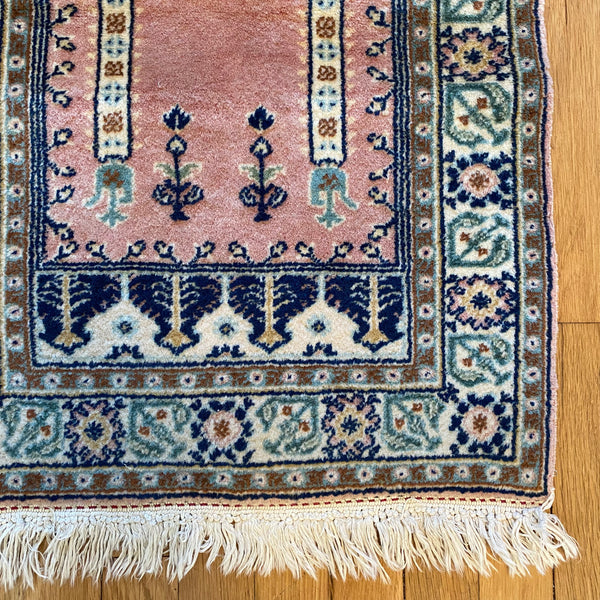 Vintage Rug, 1' 8 x 3' 5 Pink Prayer