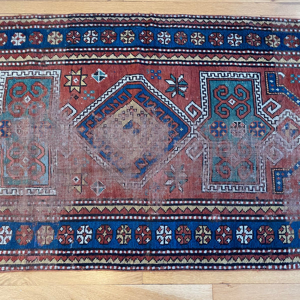 Antique Rug, 3' 1 x 5' 9 Red Brown