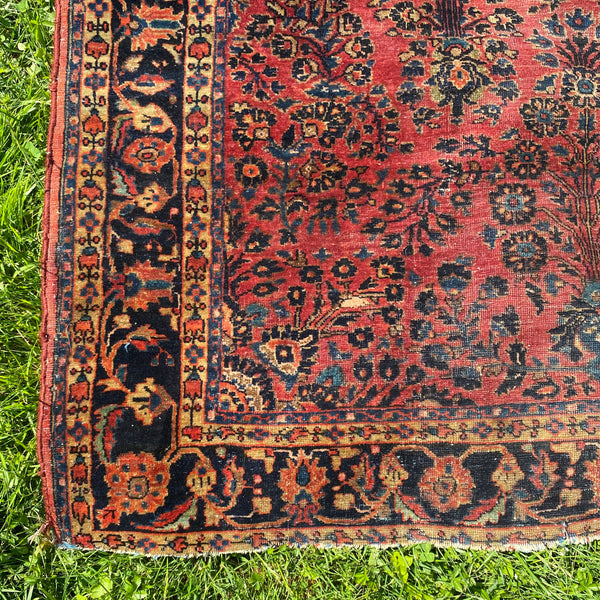 Vintage Rug, 4' 6 x 6' 7 Dark Pink