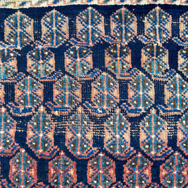 Vintage Rug, 4' x 4' 11 Blue