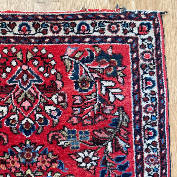 Vintage Rug, 2' x 2' 10 Red