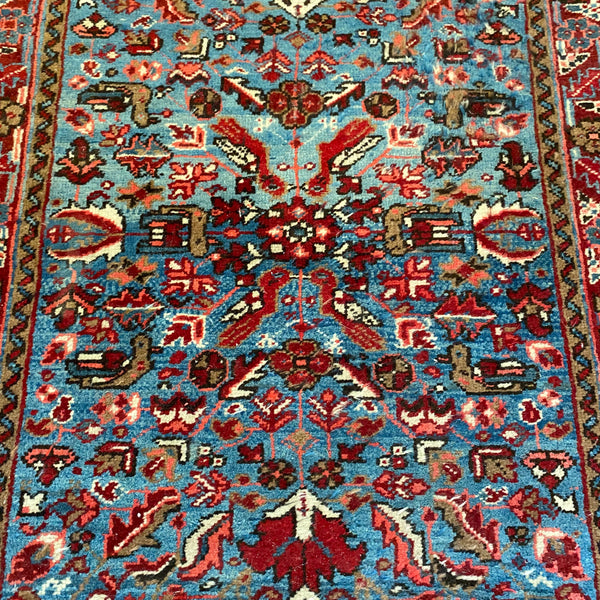 Vintage Rug, 3' 4 x 4' 4 Blue