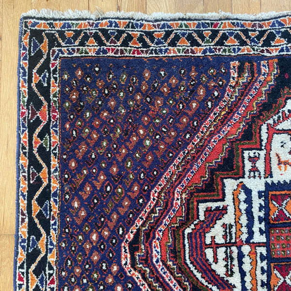 Vintage Rug, 3' 11 x 4' 10 Blue