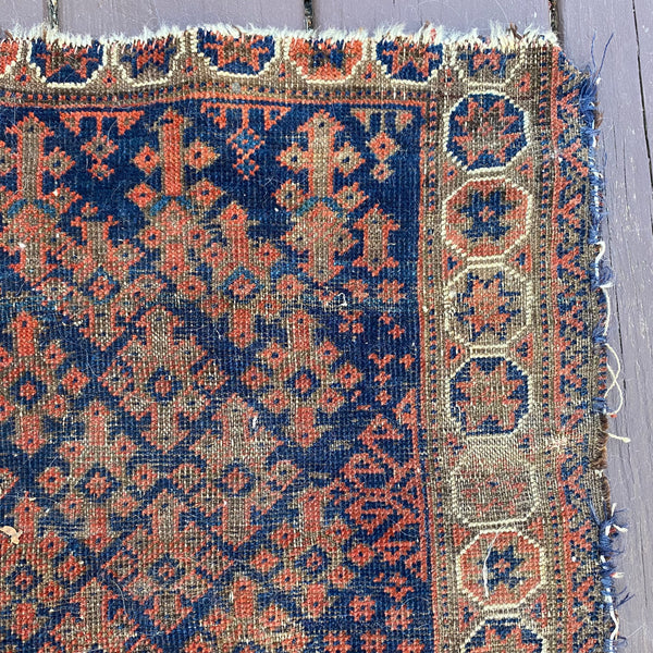 Vintage Rug, 1' 8 x 2' 5 Blue