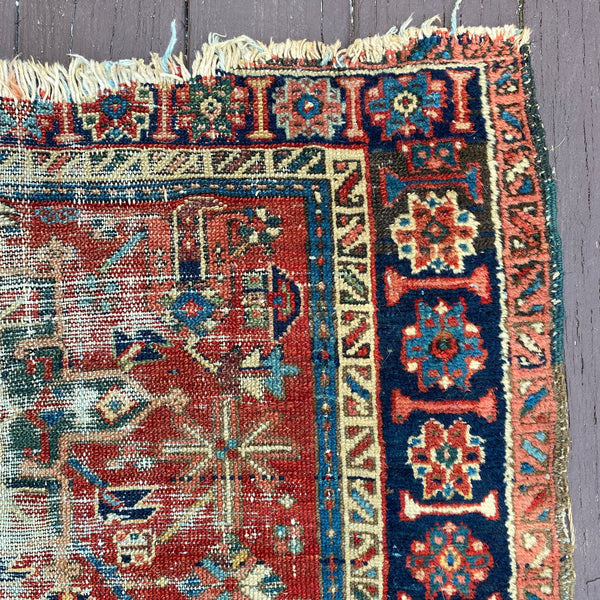 Vintage Rug, 3' 10 x 4' 6 Red Orange