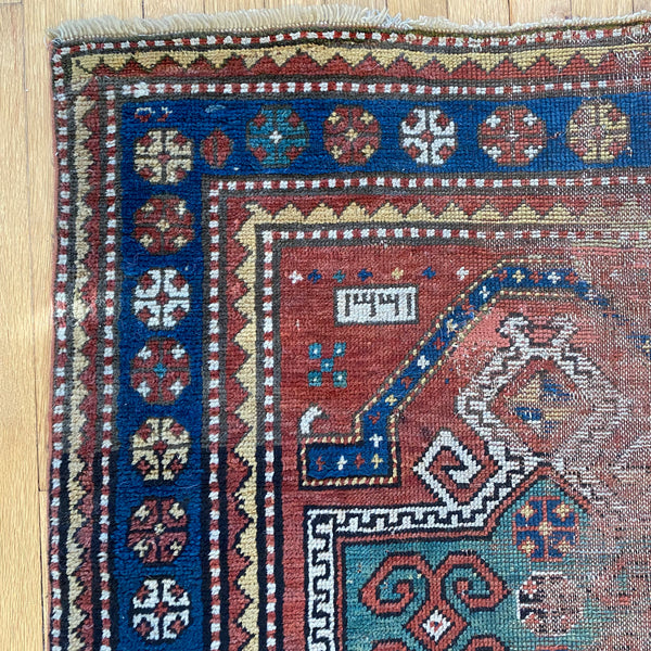 Antique Rug, 3' 1 x 5' 9 Red Brown