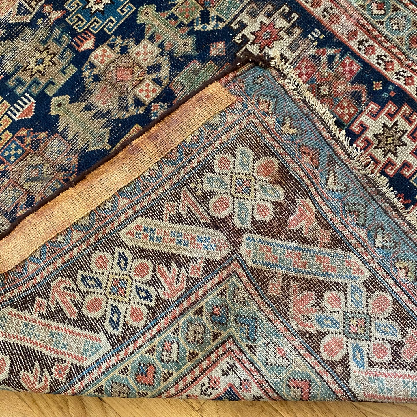 Antique Rug, 3' 4 x 5' Blue