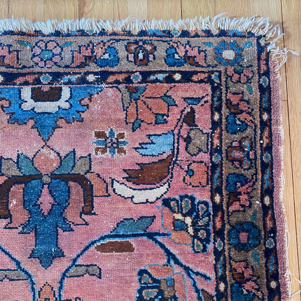 Antique Rug, 2' 7 x 4' 7 Pink