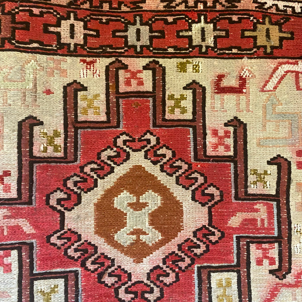 Vintage Rug, 3' 6 x 4' 10 White