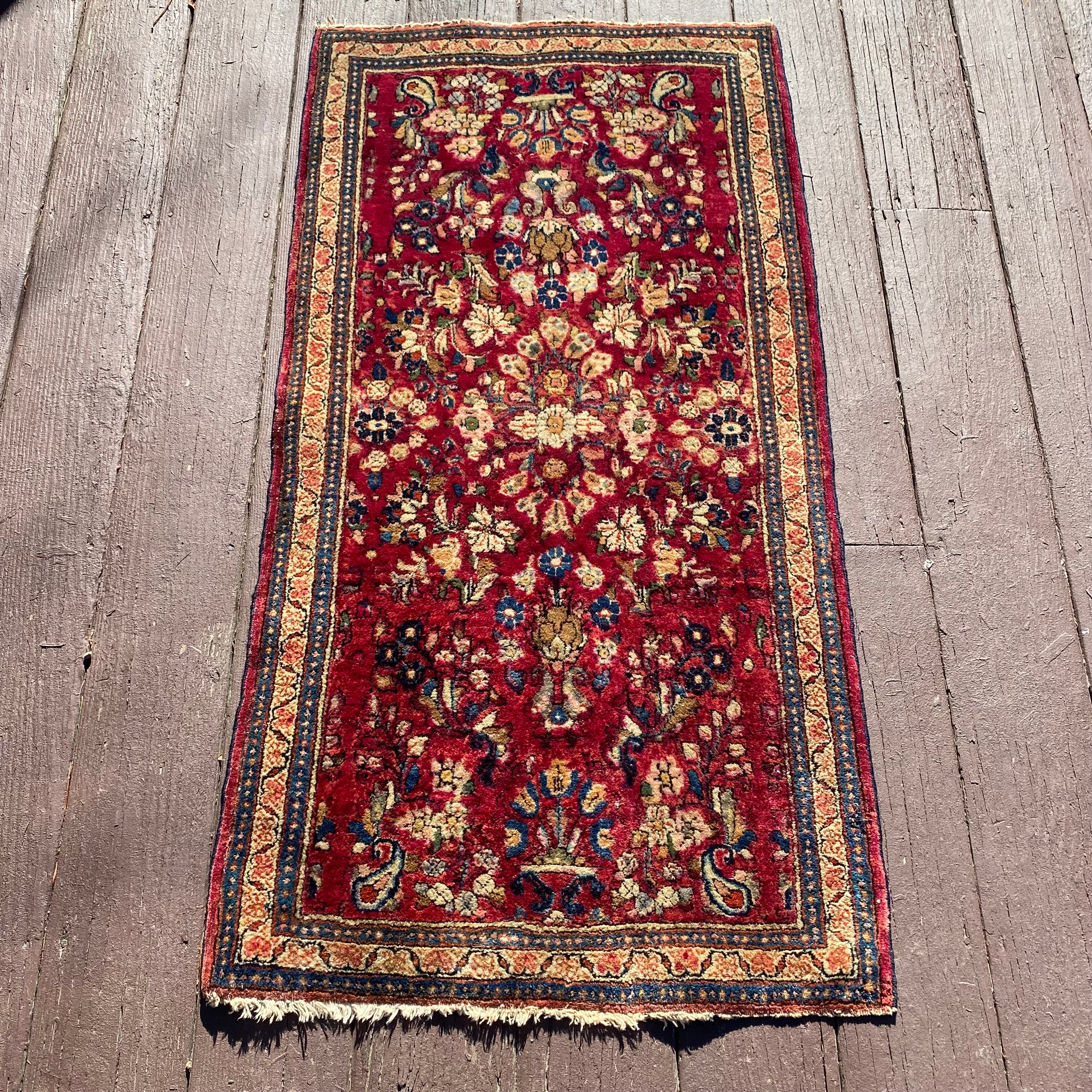 Vintage Rug, 2' 1 x 4' 1 Dark Pink – Jessie's Oriental Rugs