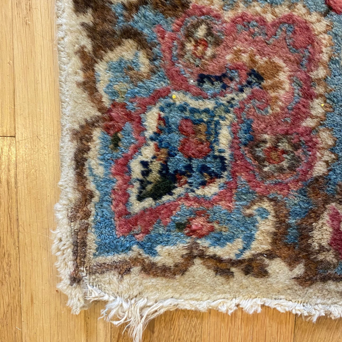 Persian Kerman Rug, 2' x 4' 1 White Vintage