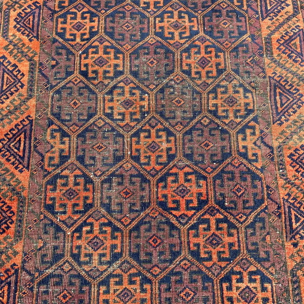 Vintage Rug, 2' 10 x 4' 8 Blue