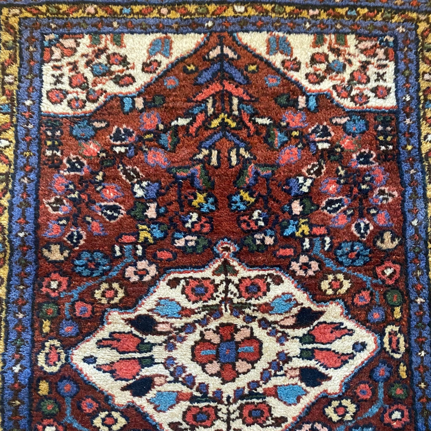 Vintage Rug, 2' x 2' 11 Red Brown