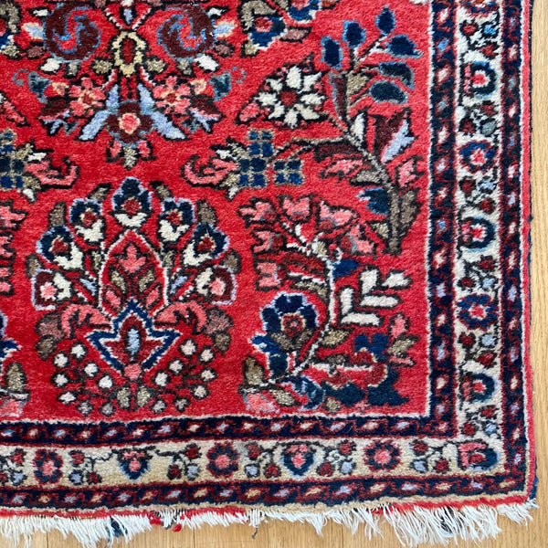 Vintage Rug, 2' x 2' 10 Red