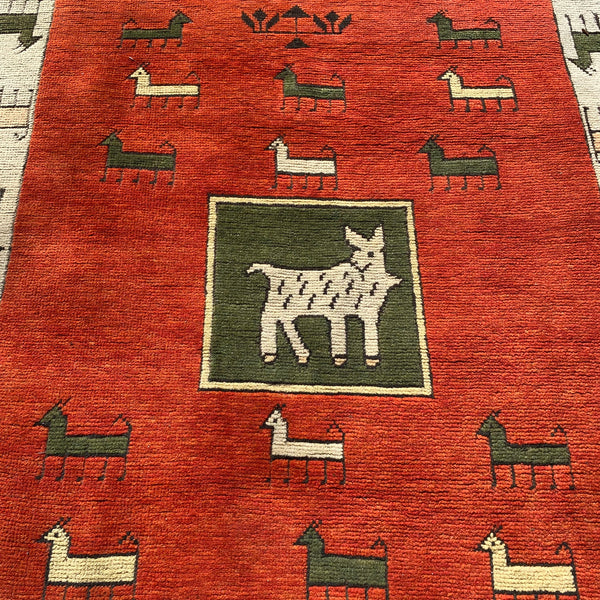 Vintage Rug, 4' 6 x 6' 8 Orange