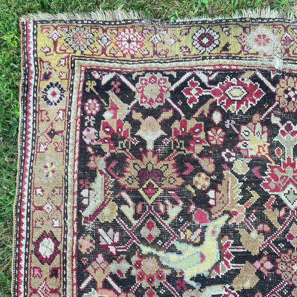 Vintage Rug, 4' 2 x 7' Brown