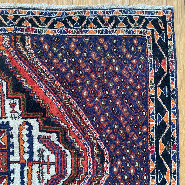 Vintage Rug, 3' 11 x 4' 10 Blue