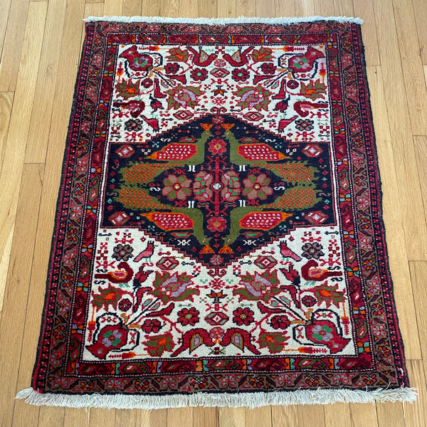 Vintage Rug, 2' 9 x 3' 6 White