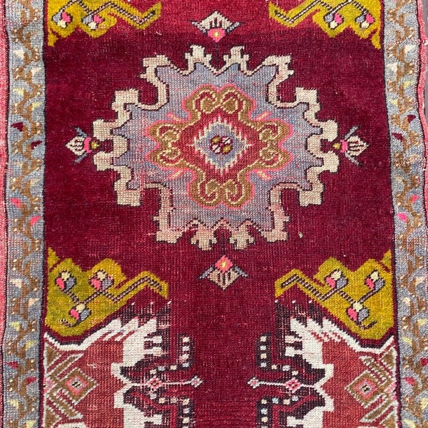 Vintage Rug, 1' 9 x 3' 9 Red