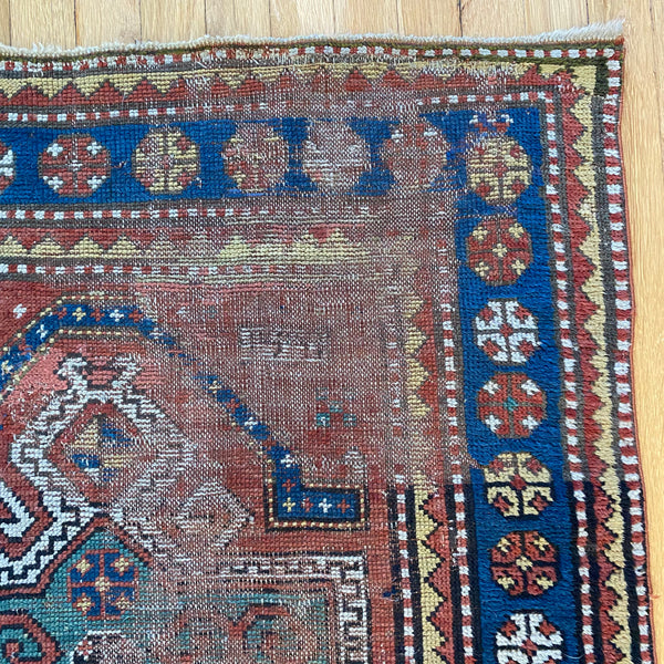 Antique Rug, 3' 1 x 5' 9 Red Brown