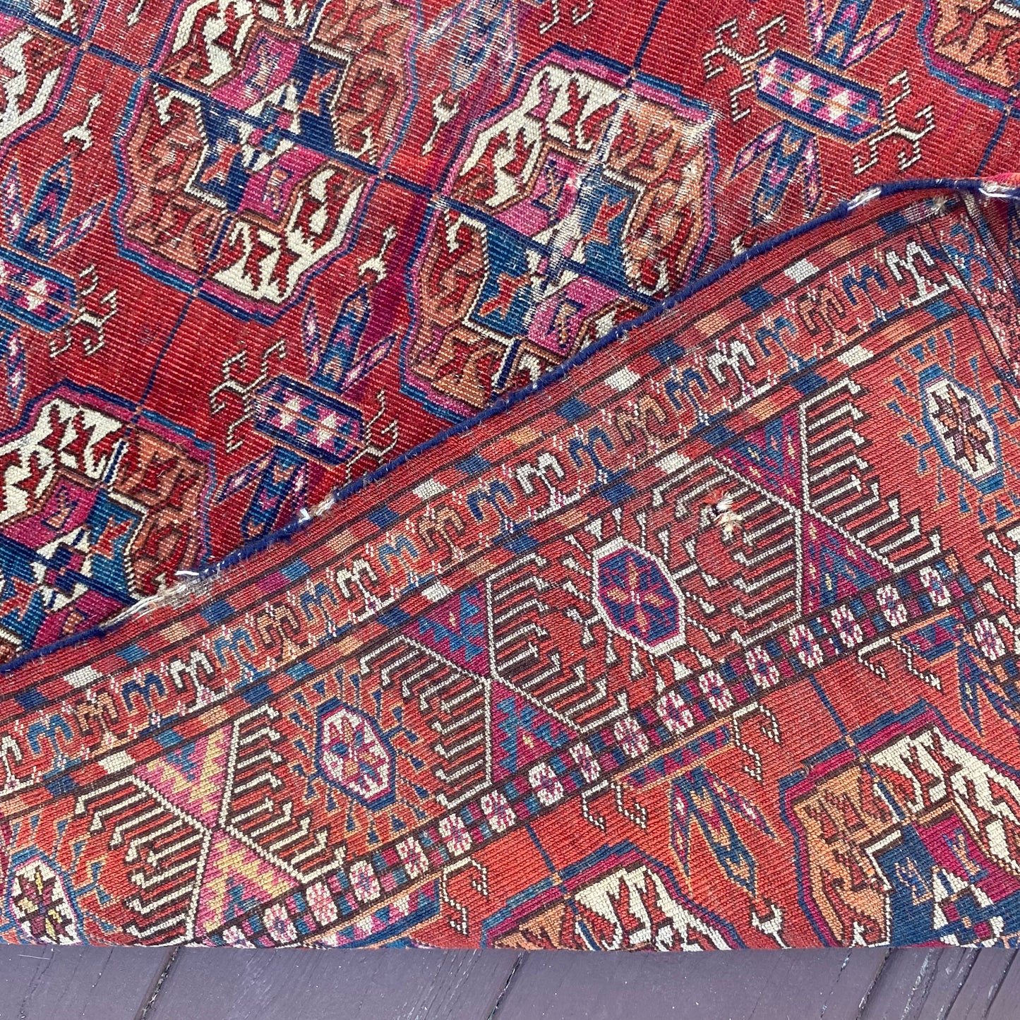 Antique Rug, 3' 3 x 6' 4 Red Brown