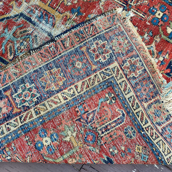 Vintage Rug, 3' 10 x 4' 6 Red Orange