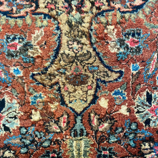 RESERVED Vintage Rug, 4' 6 x 6' 7 Red Brown