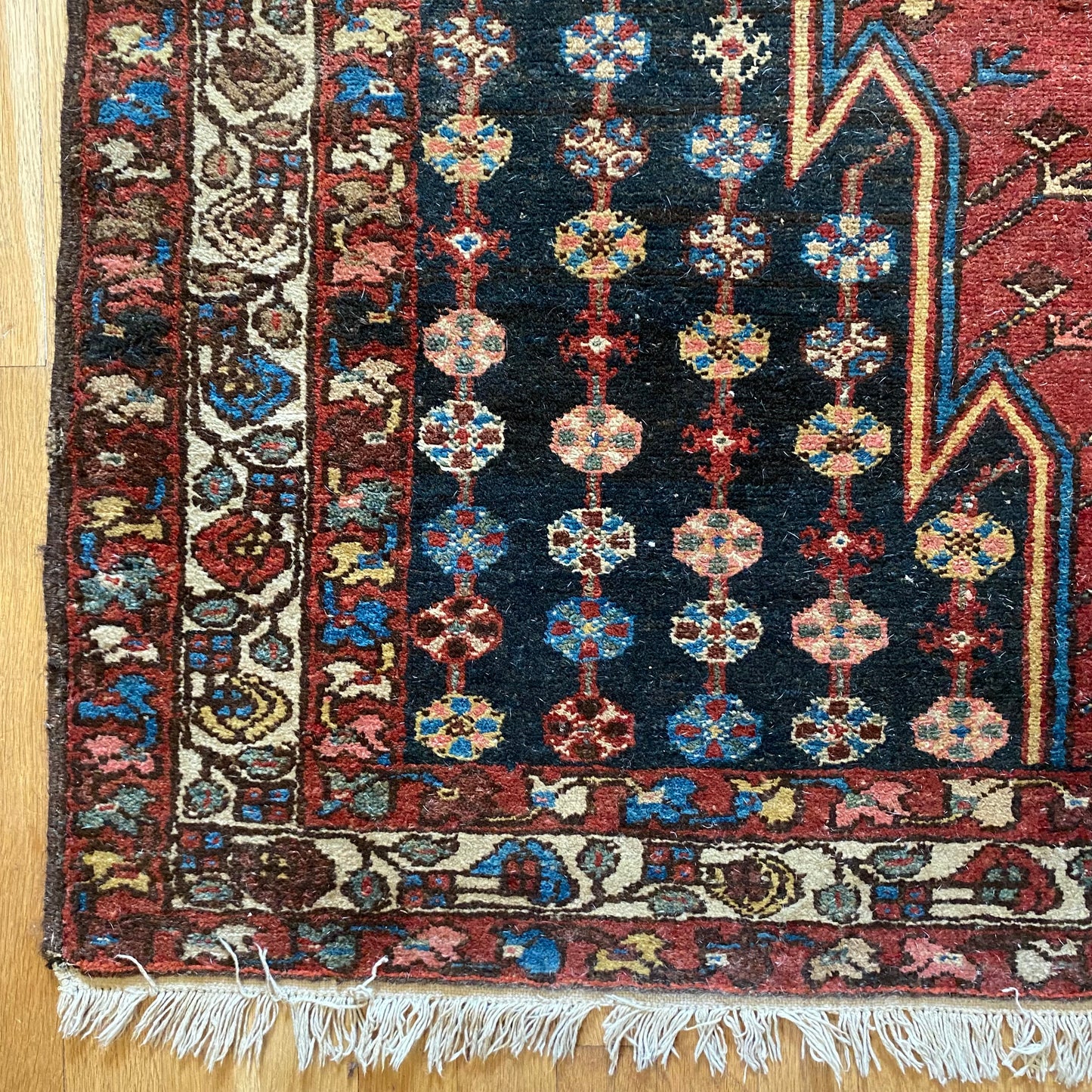 Vintage Rug, 4' 5 x 6' 10 Red Orange