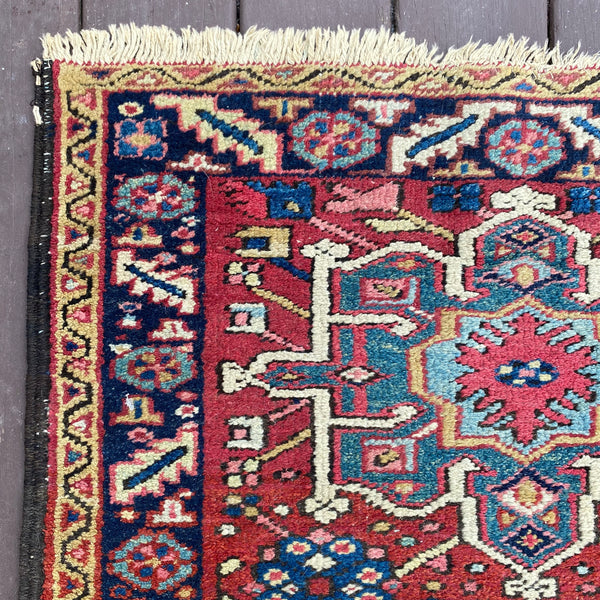 Vintage Rug, 3' x 4' 1 Red