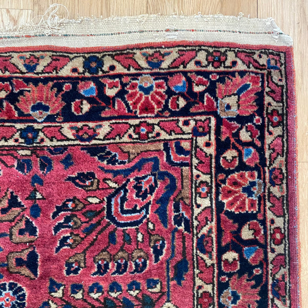 Vintage Rug, 3' 5 x 5' 4 Pink