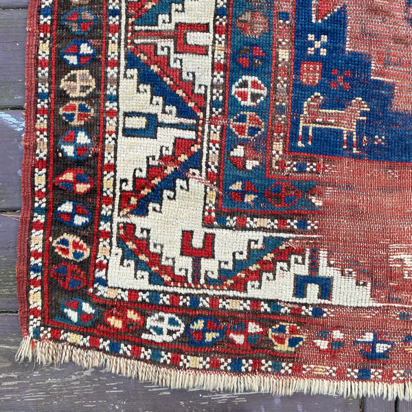 Antique Rug, 4' 5 x 8' 5 Blue