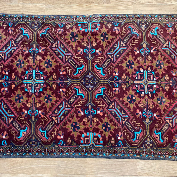 Vintage Rug, 2' 3 x 3' 11 Red