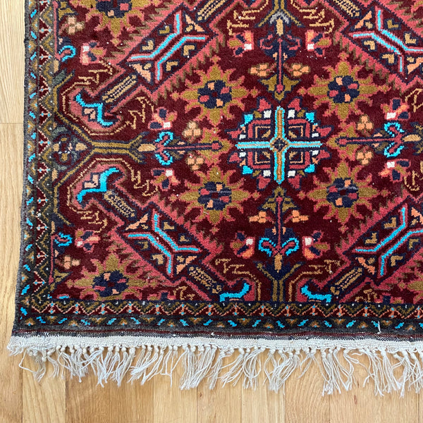 Vintage Rug, 2' 3 x 3' 11 Red