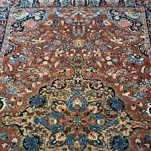 RESERVED Vintage Rug, 4' 6 x 6' 7 Red Brown