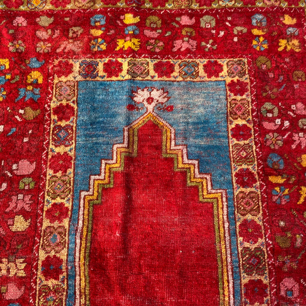 Vintage Rug, 3' 4 x 5' Red