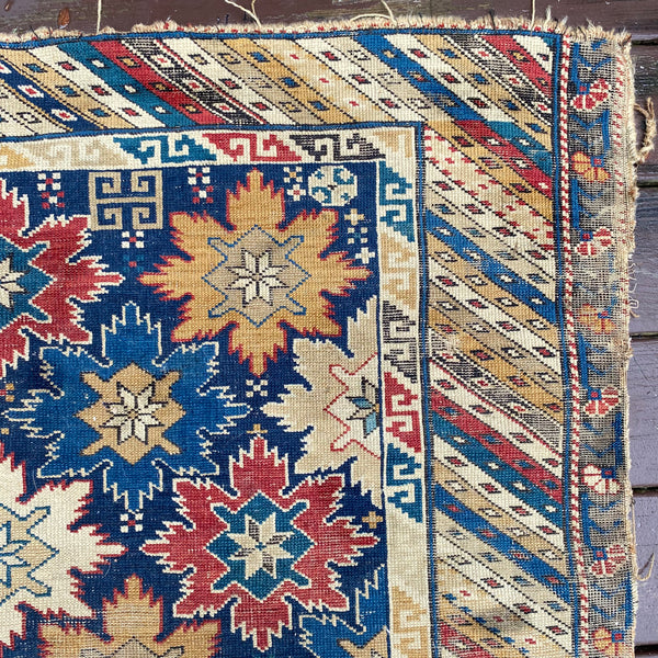 Antique Rug, 4' 1 x 7' 1 Blue