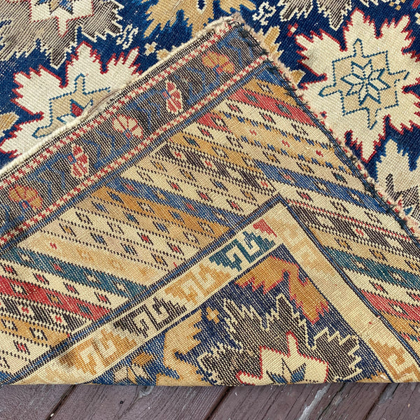 Antique Rug, 4' 1 x 7' 1 Blue