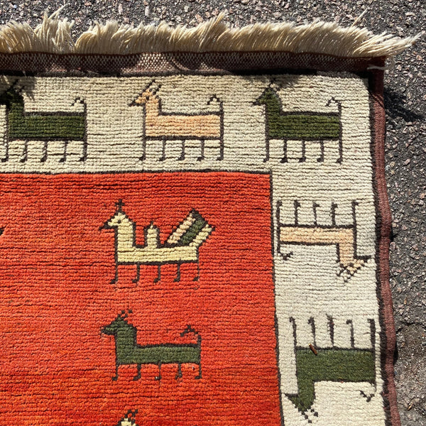 Vintage Rug, 4' 6 x 6' 8 Orange