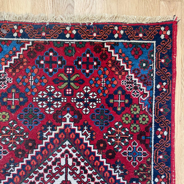 Vintage Rug, 1' 11 x 3' Red