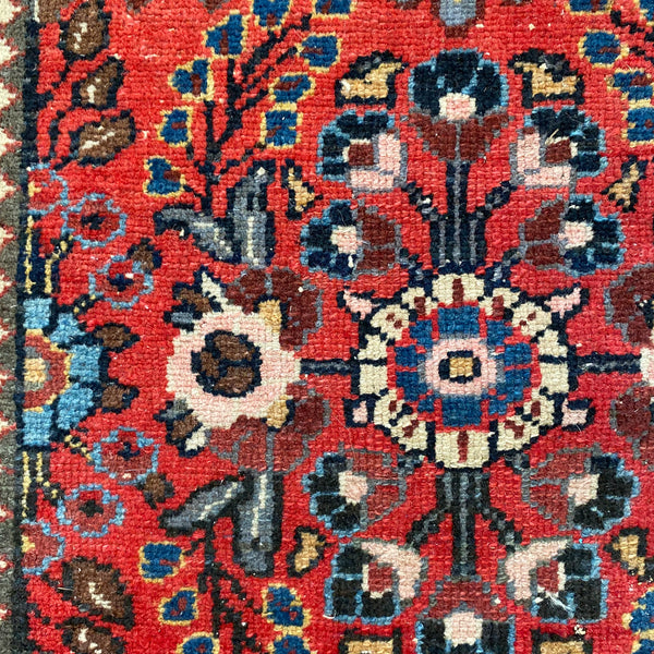 Vintage Rug, 1' 11 x 3' Red