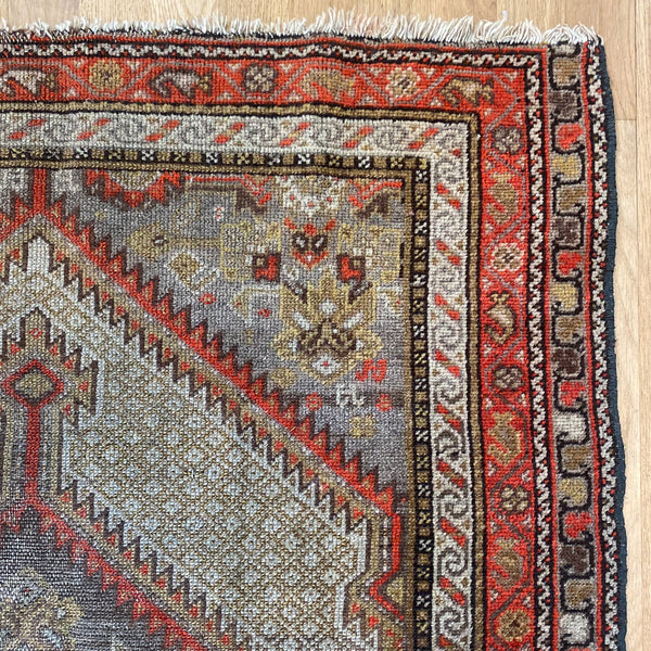 Vintage Rug, 3' 2 x 3' 10 Grey