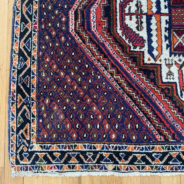 Vintage Rug, 3' 11 x 4' 10 Blue