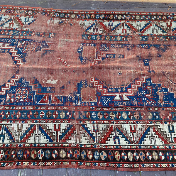 Antique Rug, 4' 5 x 8' 5 Blue